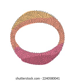 Continuous one line drawing geometric shapes, ellipse icon. Simple line, outline vector 3d figures icons for ui and ux. Swirl curl circle background style. Single line draw design vector illustration
