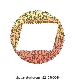 Continuous one line drawing geometric shapes, parallelogram icon. Simple line, outline vector 3d figures icons for ui and ux. Swirl curl circle background style. Single line draw design vector graphic