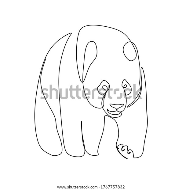 Continuous One Line Drawing Giant Panda Stock Vector (Royalty Free ...