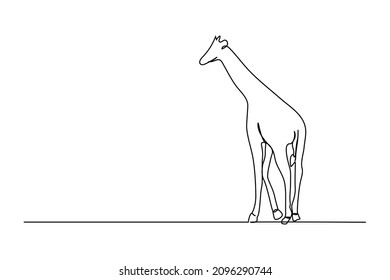Dibujo continuo de una línea. Símbolo de paseos por jirafa. Logo de la jirafa. Ilustración del vector