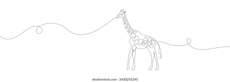 Durchgehend eine Linie ziehend Giraffen wanderndes Symbol . Vektorgrafik
