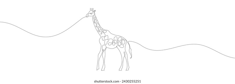 Durchgehend eine Linie ziehend Giraffen wanderndes Symbol . Vektorgrafik
