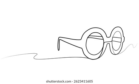 continuous one line drawing of glasses. vector
