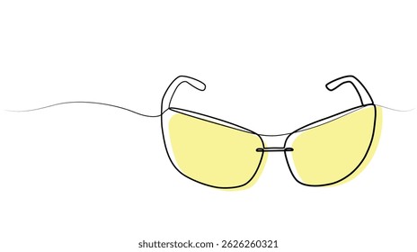 Dibujo continuo de una línea de gafas. Vector