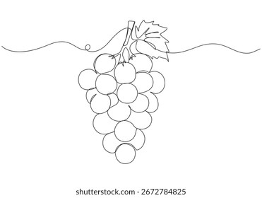 Dibujo continuo de una línea Uvas