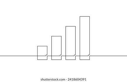 Dibujo continuo de una línea del gráfico. Vector de ilustración de flecha hacia arriba. Imagen de una sola línea del icono de crecimiento de empresas. Aumentando el símbolo de registro de flecha arriba