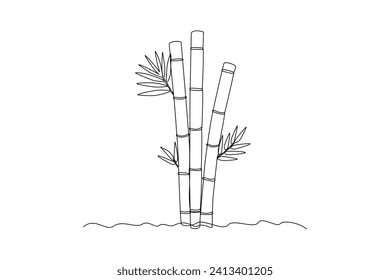 Continuous one line drawing of green trees for park garden logo icon. Eco natural symbol hand drawn minimalist concept. Modern single line draw design vector graphic illustration