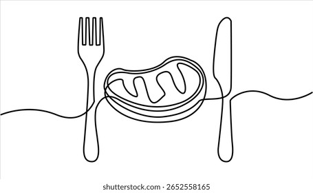 
Desenho contínuo de uma linha de um filé ribeye grelhado. Ilustração contínua de vetor de bife de desenho de uma linha. Linha preta contínua simples bife desenho. Linha contínua única de bife grande