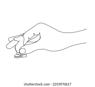 Continuous one line drawing of hand holding chess knight. simple chess knight or horse on hand  line art vector illustration.