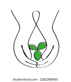 dibujo continuo de una línea del brote de la mano.