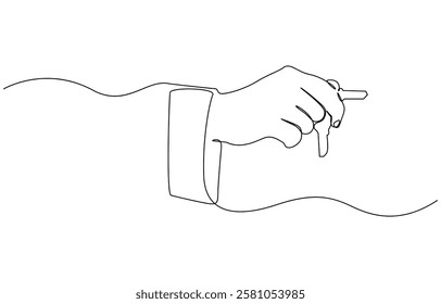 Continuous one line drawing of hand holding key concept. Real estate lock icon, Continuous one line drawing of hand holding key concept. Real estate lock icon. Success keys.