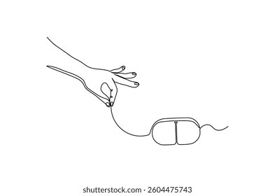 Continuous one line drawing of Hand holding pills medicine. Single line drawing illustration of pills medicine treatment. Medical drugs pharmacy concept vector art. Doodle line illustration.