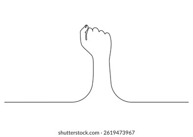 Desenho contínuo de uma linha de Mão cerrado punho. Ilustração de desenho de linha única de Mão fechada. Feliz trabalho dia conceito vetor arte. Desenho linha ilustração.
