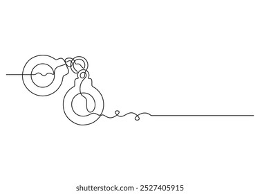 Dibujo continuo de una línea de esposas. Símbolo de la justicia policial y el concepto de cárcel en la Ilustración vectorial de estilo lineal simple