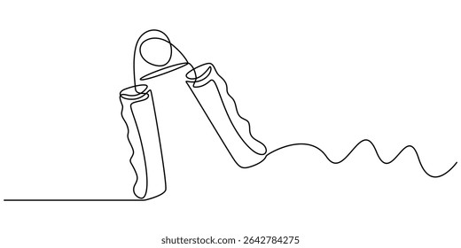 Continuous one line drawing handgrip. Fitness equipment concept, Hand grip strengthener, Single continuous line drawing spring expander for hand, sketch, hand trainer, sports equipment, bodybuilding.