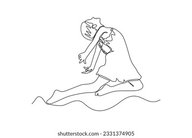 Continuous one line drawing of Happy free people flying, floating and jumping in air. Freedom concept. Doodle vector illustration in simple linear style.  - Shutterstock ID 2331374905