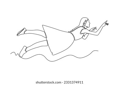 Continuous one line drawing of Happy free people flying, floating and jumping in air. Freedom concept. Doodle vector illustration in simple linear style.  - Shutterstock ID 2331374911