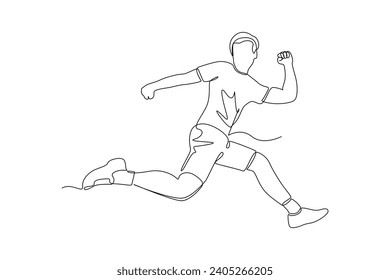 Dibujo continuo de una línea. Concepto de salto feliz. Ilustración del vector Doodle.