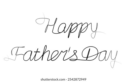 continuous one line drawing of Happy Father's Day. vector illustration