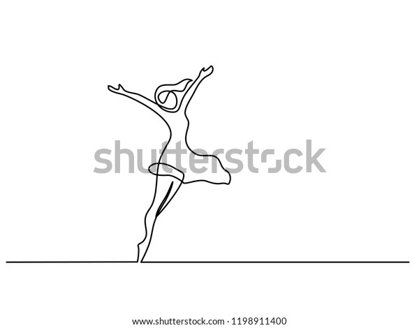 Continuous One Line Drawing Happy Woman Stock Vector (Royalty Free ...