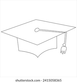 Continuous one line drawing of hat cap line art drawing vector illustration 