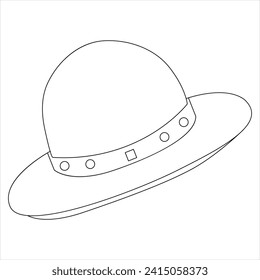 Continuous one line drawing of hat cap line art drawing vector illustration 