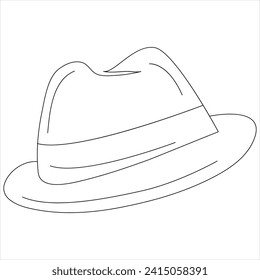 Continuous one line drawing of hat cap line art drawing vector illustration 
