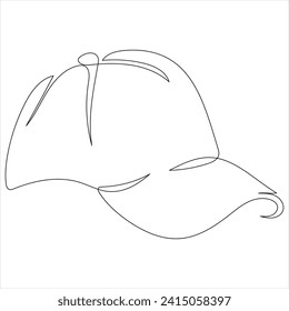 Continuous one line drawing of hat cap line art drawing vector illustration 