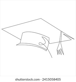 Continuous one line drawing of hat cap line art drawing vector illustration 