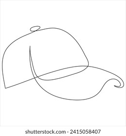 Continuous one line drawing of hat cap line art drawing vector illustration 