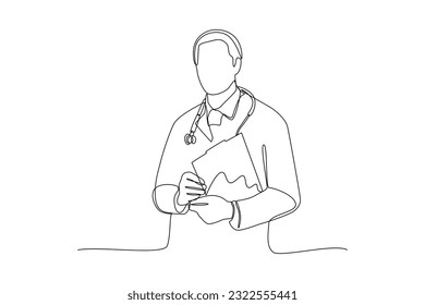 Concepto continuo de actividad de la atención médica mediante un dibujo de una línea. Ilustración gráfica vectorial de diseño de líneas simples.