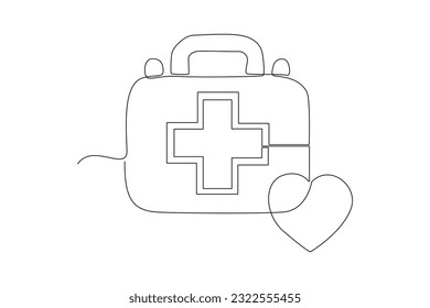 Continuous one line drawing healthcare activity concept. Single line draw design vector graphic illustration.