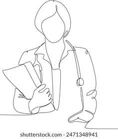 Continuous one line drawing of healthcare activity concept. Vector graphic illustration of a single line drawing. without artificial intelligence