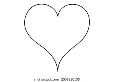 Continuous one line drawing of a Heart icon outline vector illustration for minimalist designs
