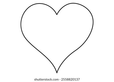 Continuous one line drawing of a Heart icon outline vector illustration for minimalist designs
