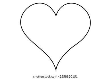 Continuous one line drawing of a Heart icon outline vector illustration for minimalist designs

