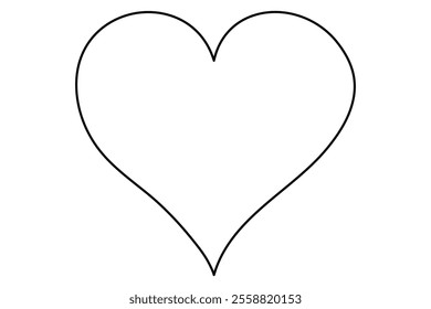 Continuous one line drawing of a Heart icon outline vector illustration for minimalist designs
