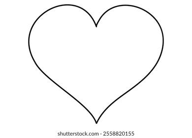 Continuous one line drawing of a Heart icon outline vector illustration for minimalist designs
