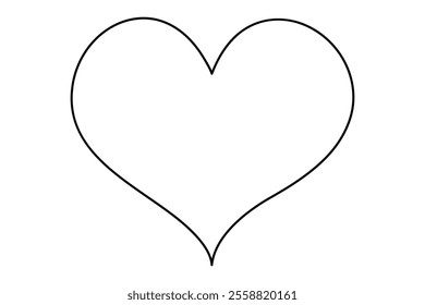 Continuous one line drawing of a Heart icon outline vector illustration for minimalist designs
