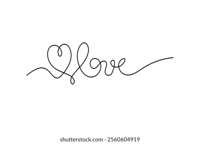 continuous one line drawing Heart  love single line art  vector illustration design black and white 