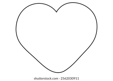 Continuous one line drawing of a Heart icon outline vector illustration for minimalist designs