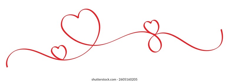 Continuous one line drawing heart icon.  doodle style love linear. wavy line heart icon. 