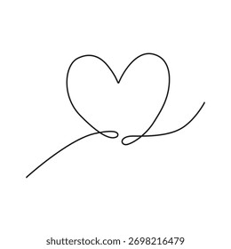 continuous one line drawing of heart