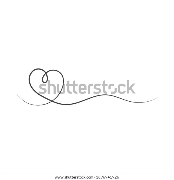 Continuous one\
line drawing of heart isolated on white background. EPS10 vector\
illustration for banner,\
template.