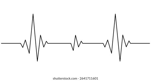 Continuous one line drawing of Heartbeat. Single line drawing illustration of ECG or EKG Cardio graph. Medical cardiology concept vector art. Heart rate pulse. Doodle line illustration. Cardiology