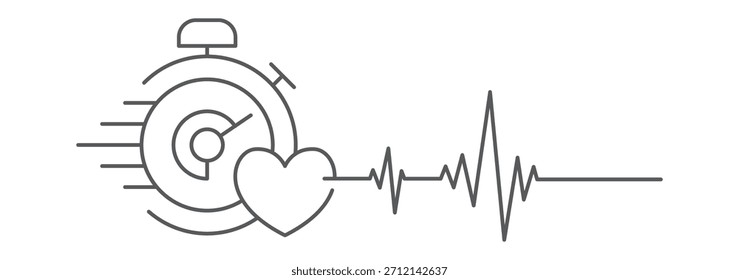 Desenho contínuo de uma linha de Pulsação. Ilustração de desenho de linha única de ECG ou EKG Cardio graph. Cardiologia médica conceito vetor arte. ilustração linha Doodle.