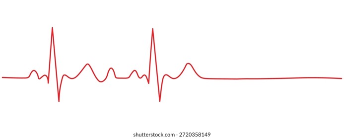 Continuous one line drawing of heartbeat line icon vector. pulse, life and death symbol. vector illustration.
