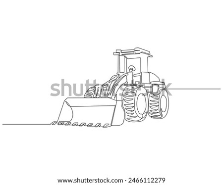 
Continuous one line drawing heavy equipment of bulldozers. One line drawing illustration of bulldozers. Heavy equipment concept continuous line art. Editable outline.