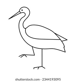 
Continuous one line drawing of heron bird  vector illustration