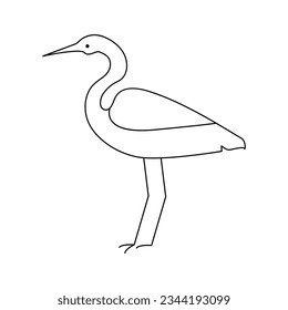 
Continuous one line drawing of heron bird  vector illustration